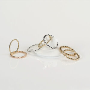 Roundabout Perldrahtringe in Silber, Gelbgold, Rosegold, Rotgold